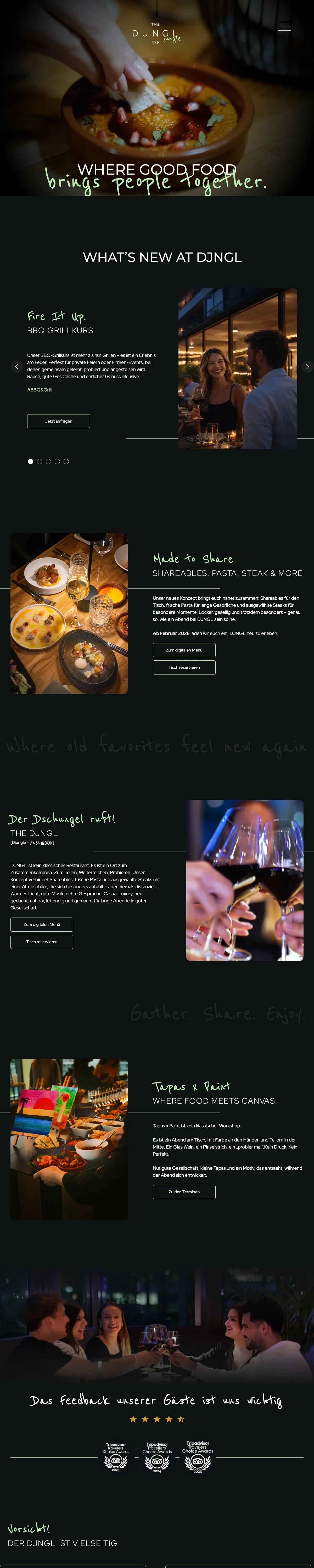 Website The DJNGL, Startseite