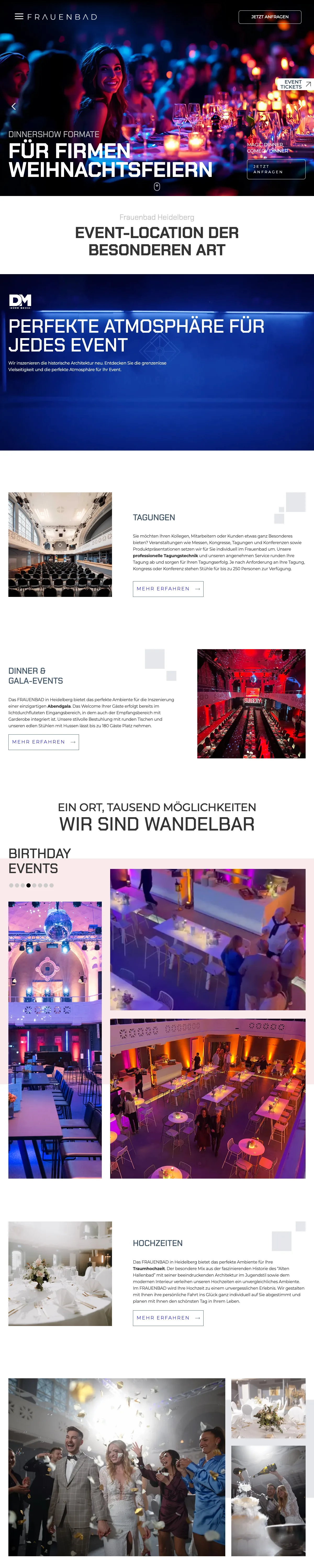 Website Frauenbad, Startseite