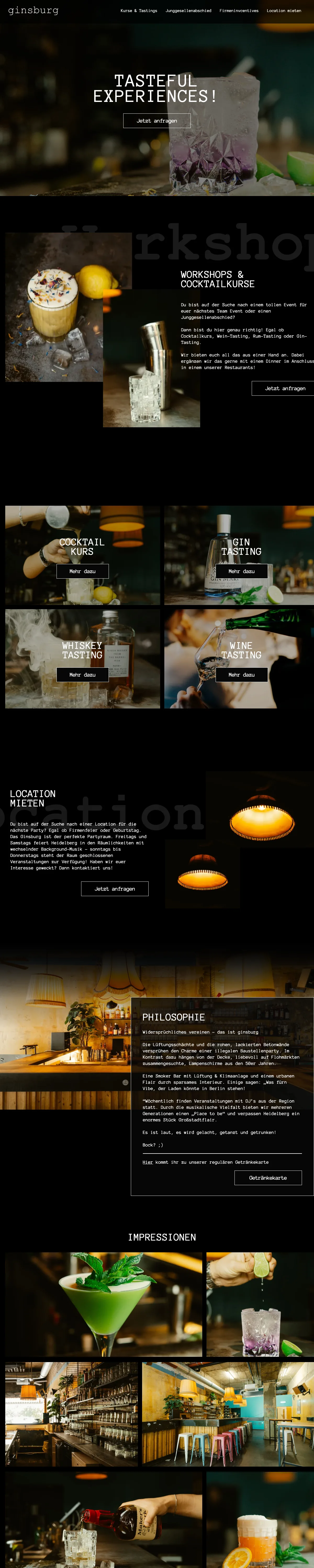 Website Ginsburg, Startseite
